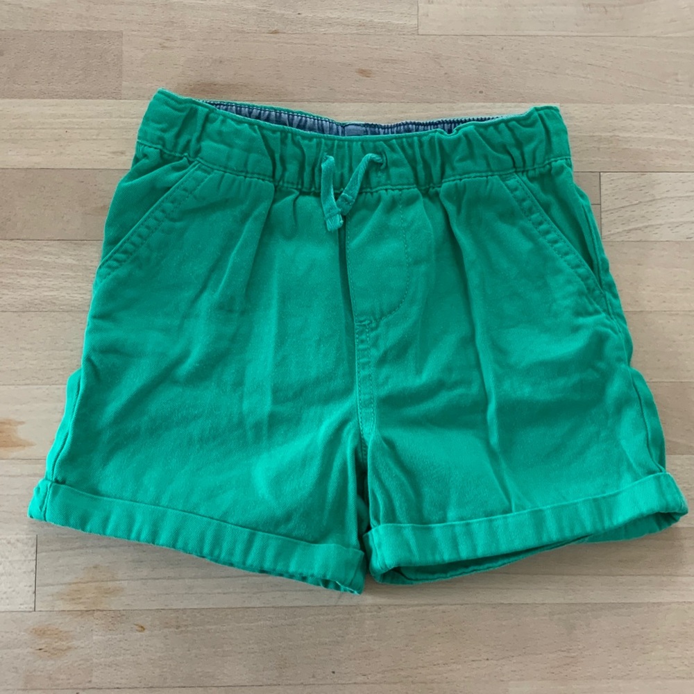 Baby Boden, green shorts, size 2T-3T